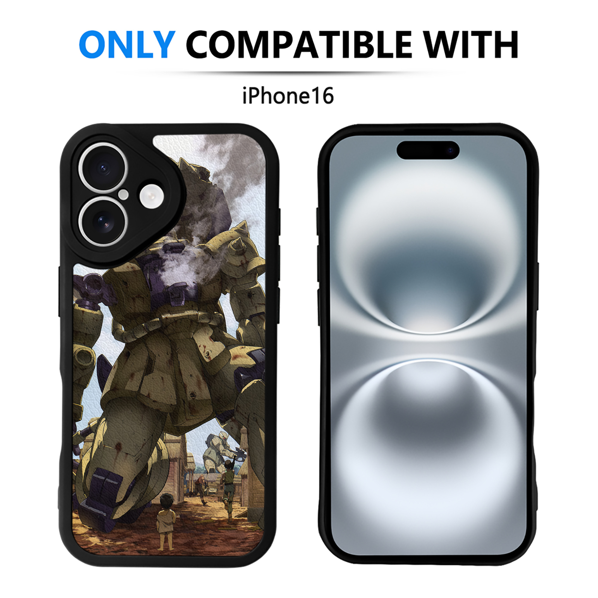 （画像用） 機動戦士ガンダム Mobile Suit Gundam 【iPhone 16シリーズ対応】シリコンスマホケース（レザー調） 材質：シリコン